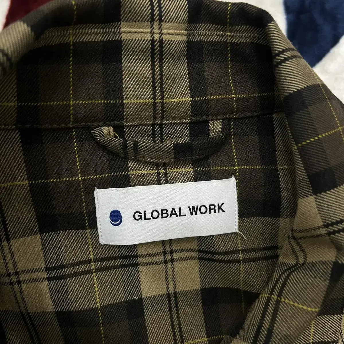 [M]Global work 투웨이 체크 블루종 /브라운/일본판