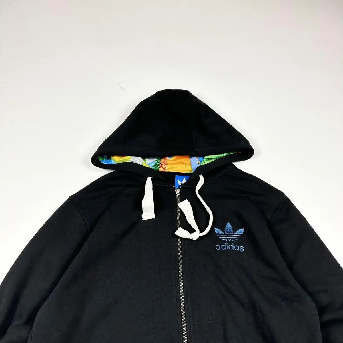 adidas Trefoil Black Hooded Zip-Up (true to size M)