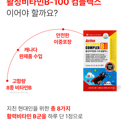 네추럴라이즈 활성비타민B100 컴플렉스 90정