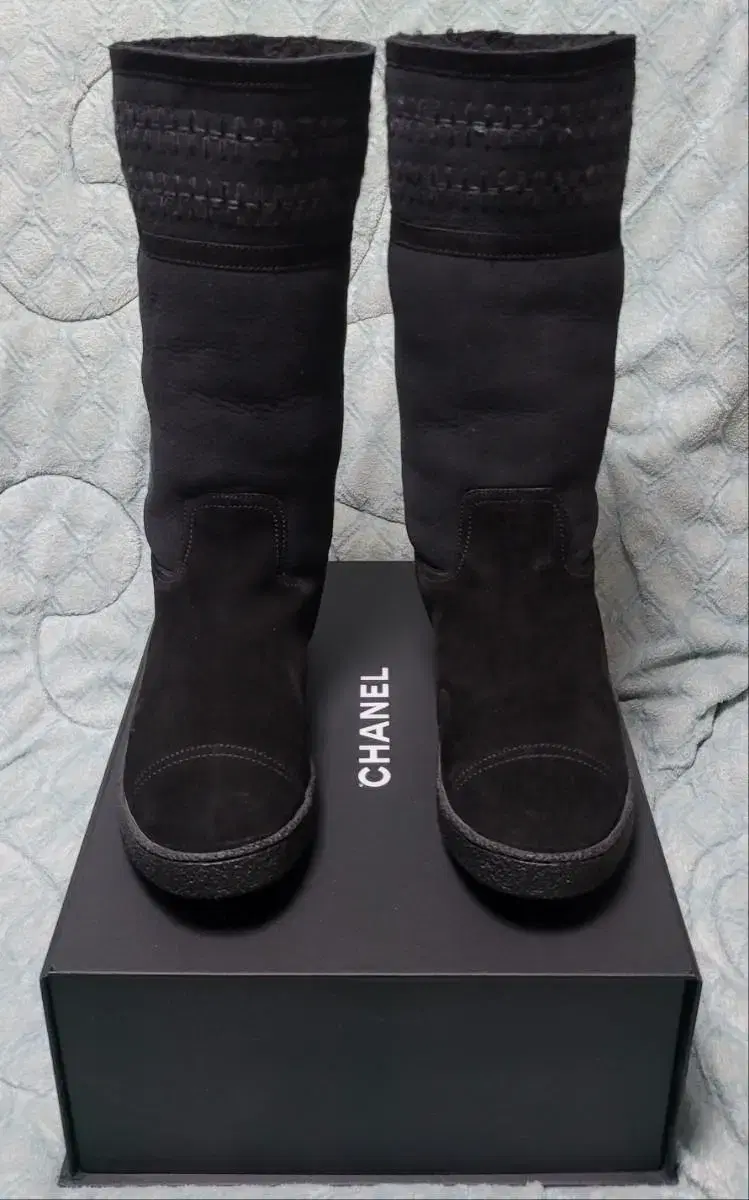 [Genuine] Chanel Boots Tax Sheepskin Black 38.vahn (Women) Limited Edition