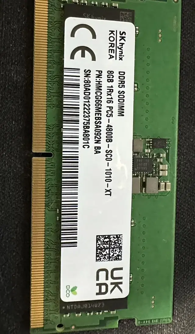 하이닉스 노트북용 RAM 8GB DDR5-4800MHz 새상품 노트북 램