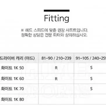 정품 텐세이 1K 프로 화이트샤프트  젝시오