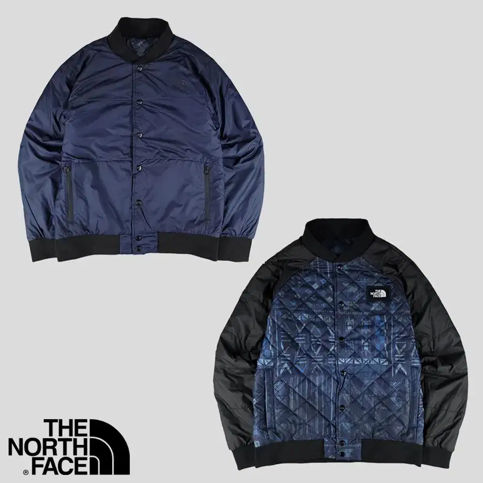 The North Face Navy Black Ethnic Pattern Poly Quilted Reversible Padded Bloomers L