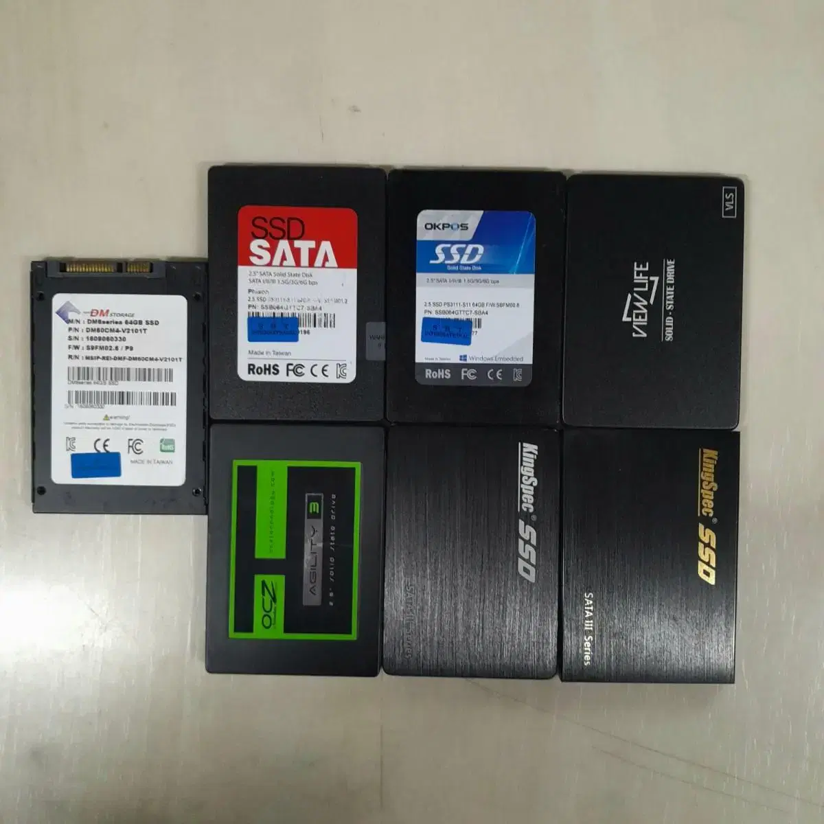 SSD 브랜드랜덤 64GB 2개 묶음판매 (POS용 적합)