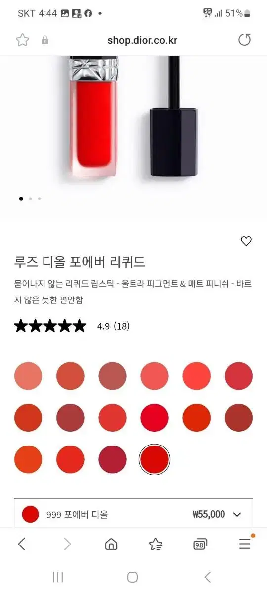 매장정품   크리스찬 디올 포에버 립