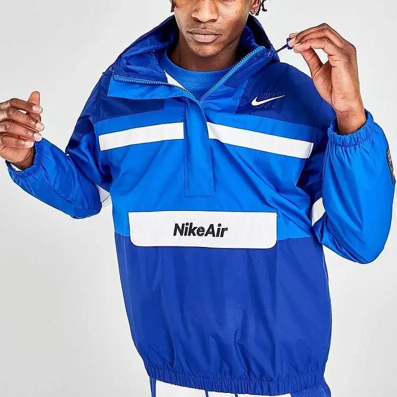 Nike NSW Air Woven Anorak Hooded Jacket Bloo