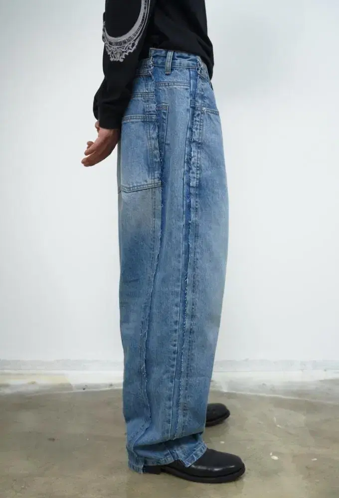 Surface Editions Reworked Sidecut Denim Light Bloo M L New