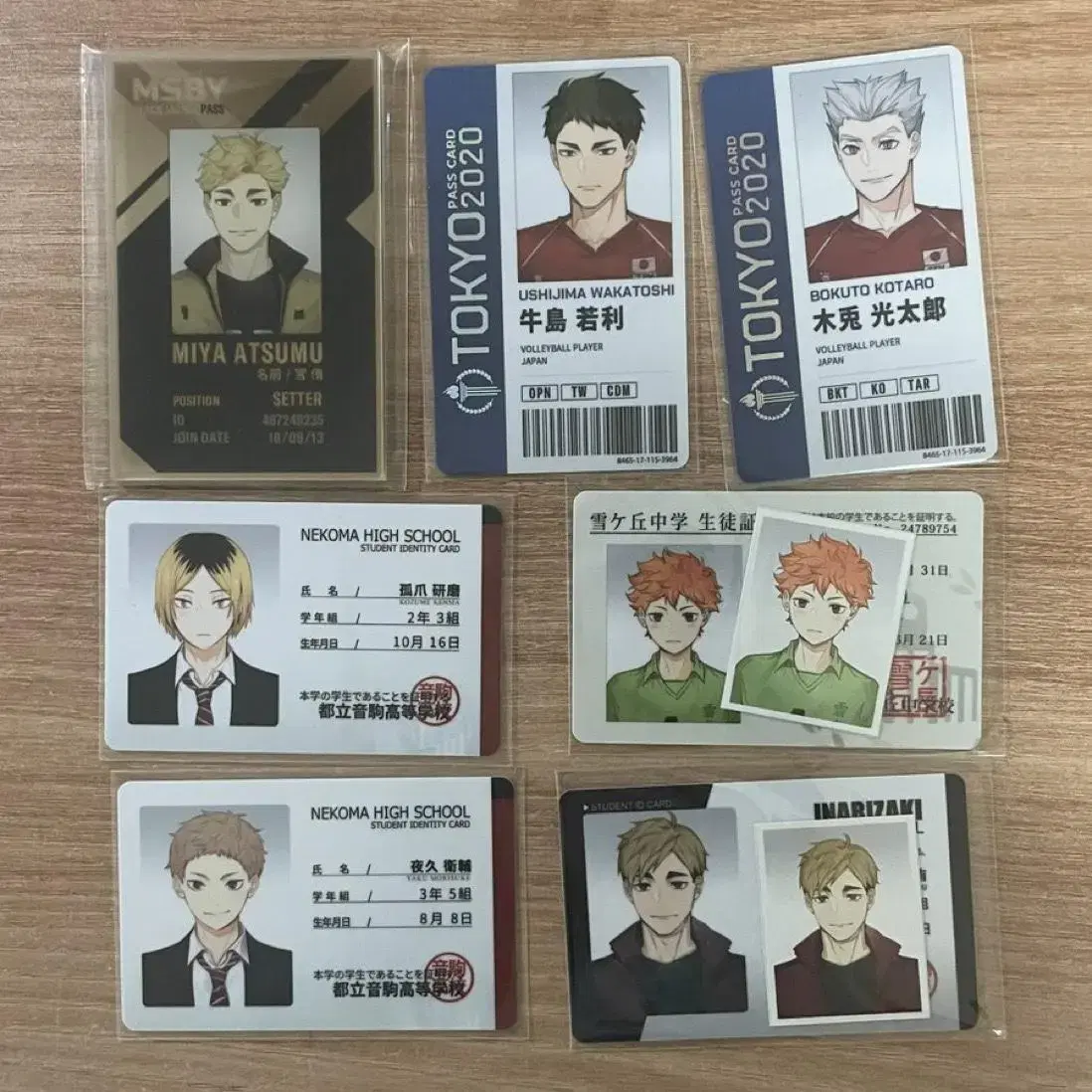 Haikyuu unofficial goods, certificate, student ID, club ID, employee ID, national ID, photocard, postcard, poka