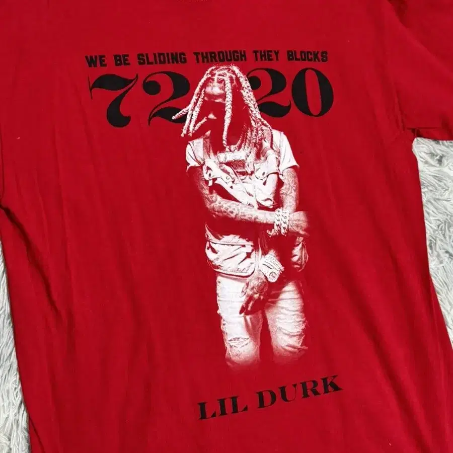 (L) Lil durk 릴더크 랩 티셔츠 + 트러커 캡