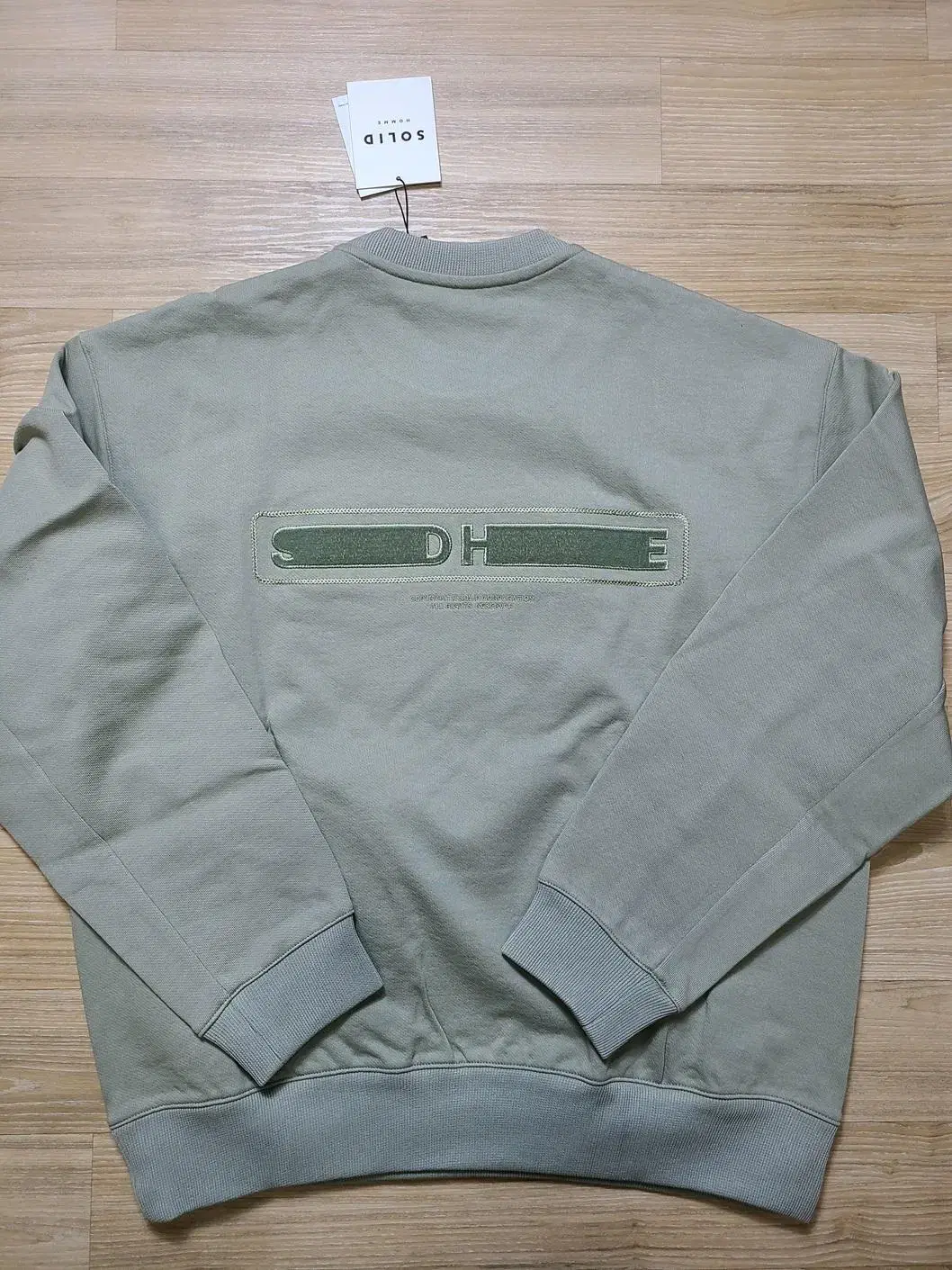 [Genuine/New] Solid Homme 23FW Green Back Logo Man-to-Man T-Shirt Sweatshirt