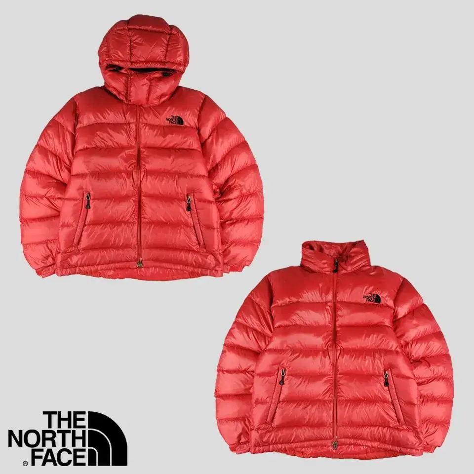 The North Face 700 Red Black Logo Two-Way Metro Goose Down Puffer Down