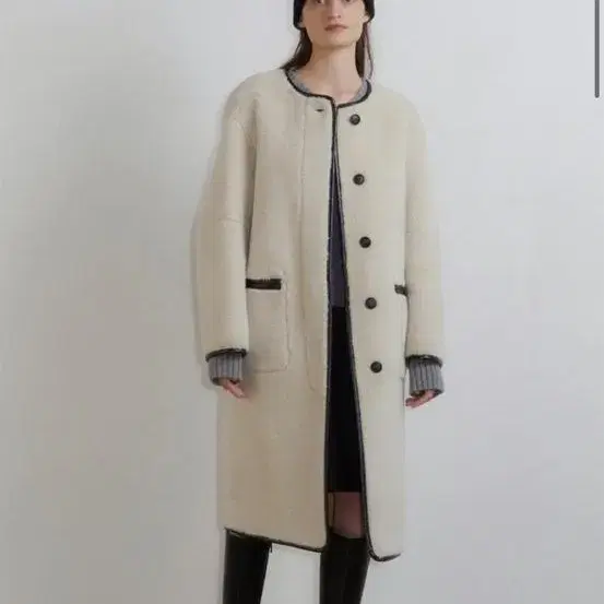 lo61 Ami Wool Shearling Coat 아미 울 시어링 코트