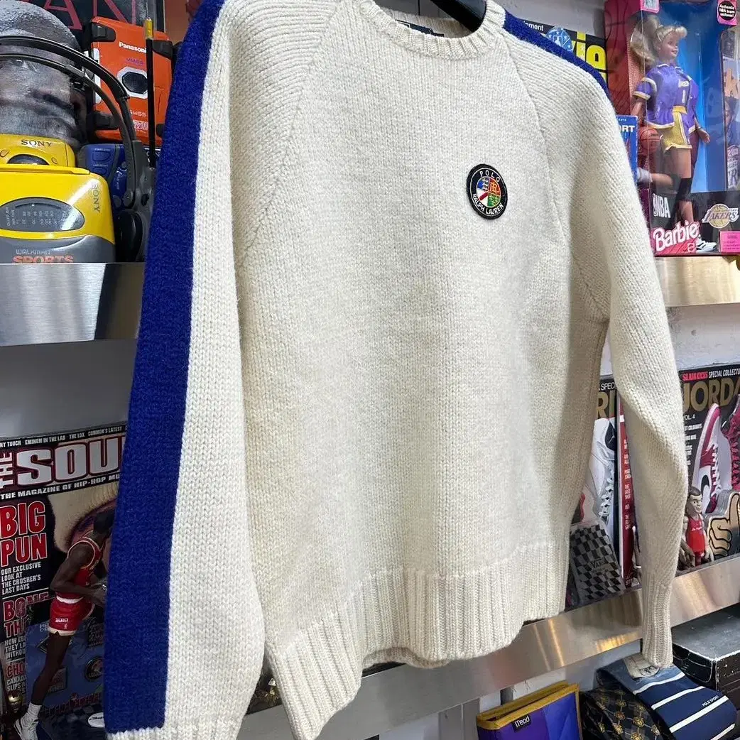 폴로 polo usa cookie crest patch wool knit