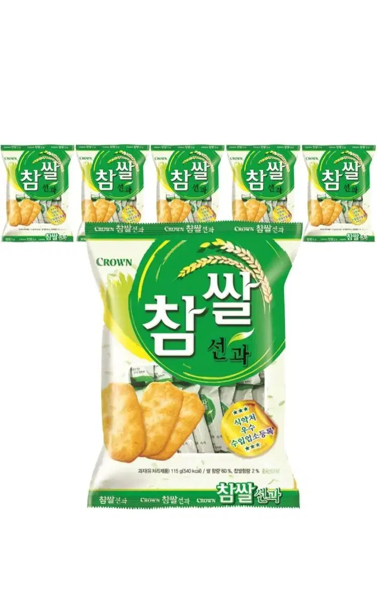 크라운 참쌀선과 115g 6개 무료배송 찹쌀선과 과자 군것질 참쌀 간식