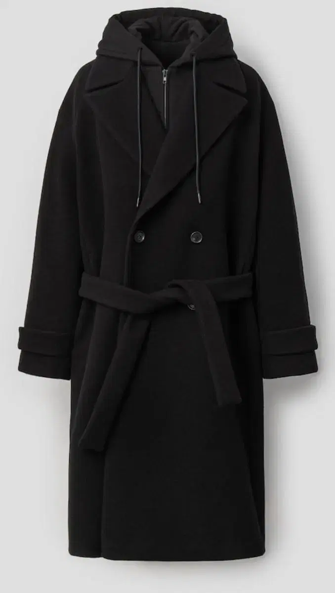 21FW Junji Hooded Detachable Coat Black 48