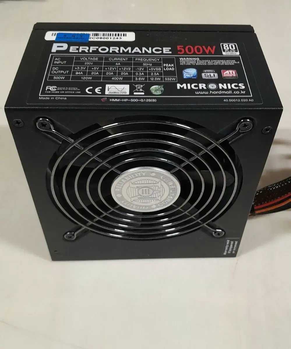 마이크로닉스 PERFORMANCE 500W 80PLUS 정격 파워