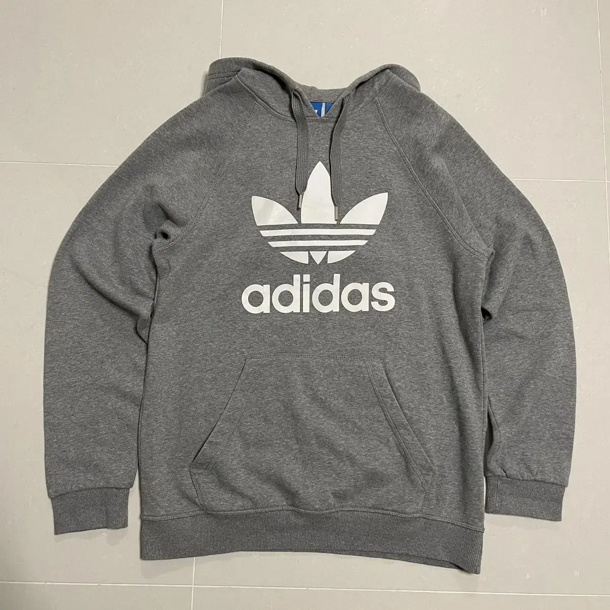 Authentic Adidas Trefoil Big Logo Grey Sweatshirt Hoodie