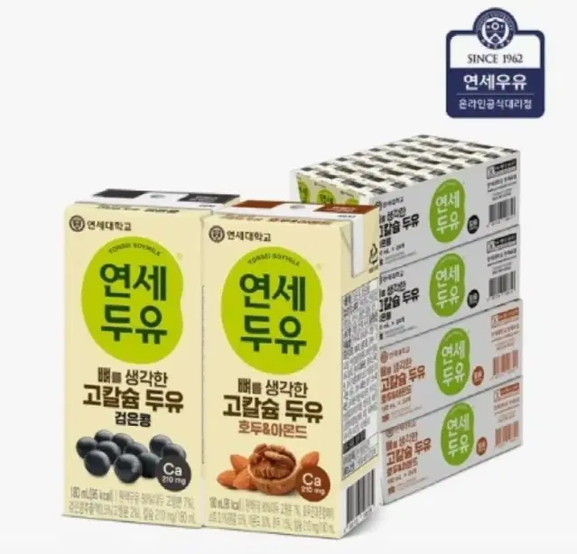 연세두유 고칼슘 180ml 96개 (검은콩48+호두아몬드48)