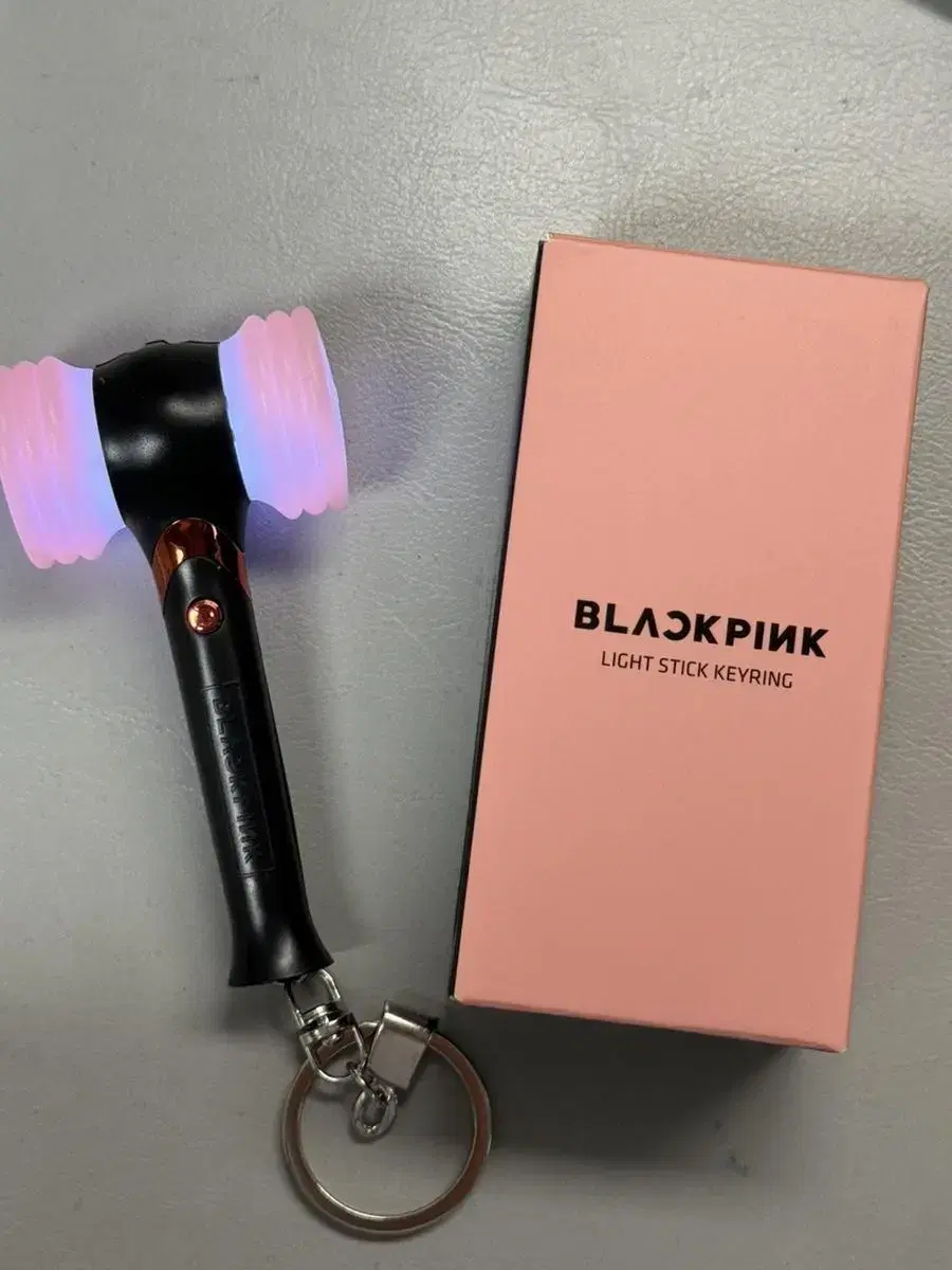 Black pink pom pom keyring