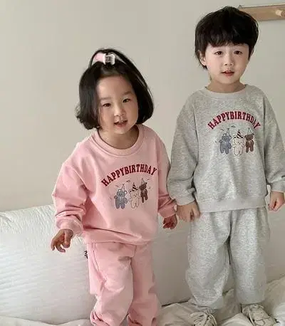 해피벌스데이곰상하복 남아 여아 둥이 남매 자매 형제 코디 등원룩 봄옷