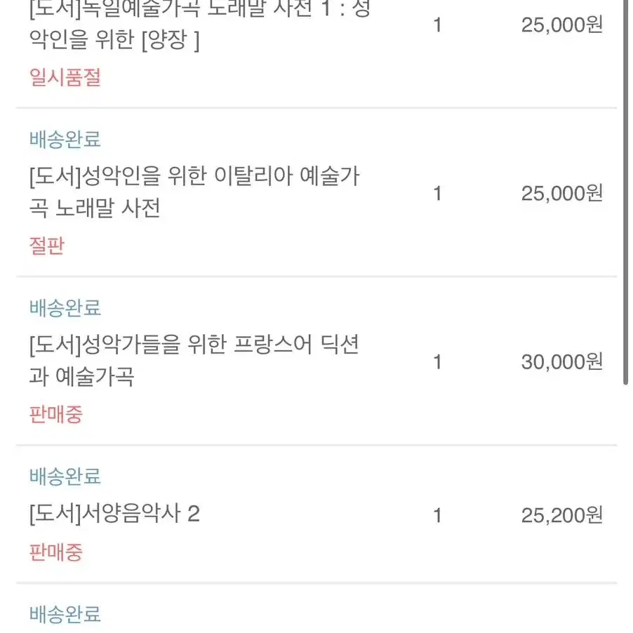 성악 입문 도서 일괄 판매