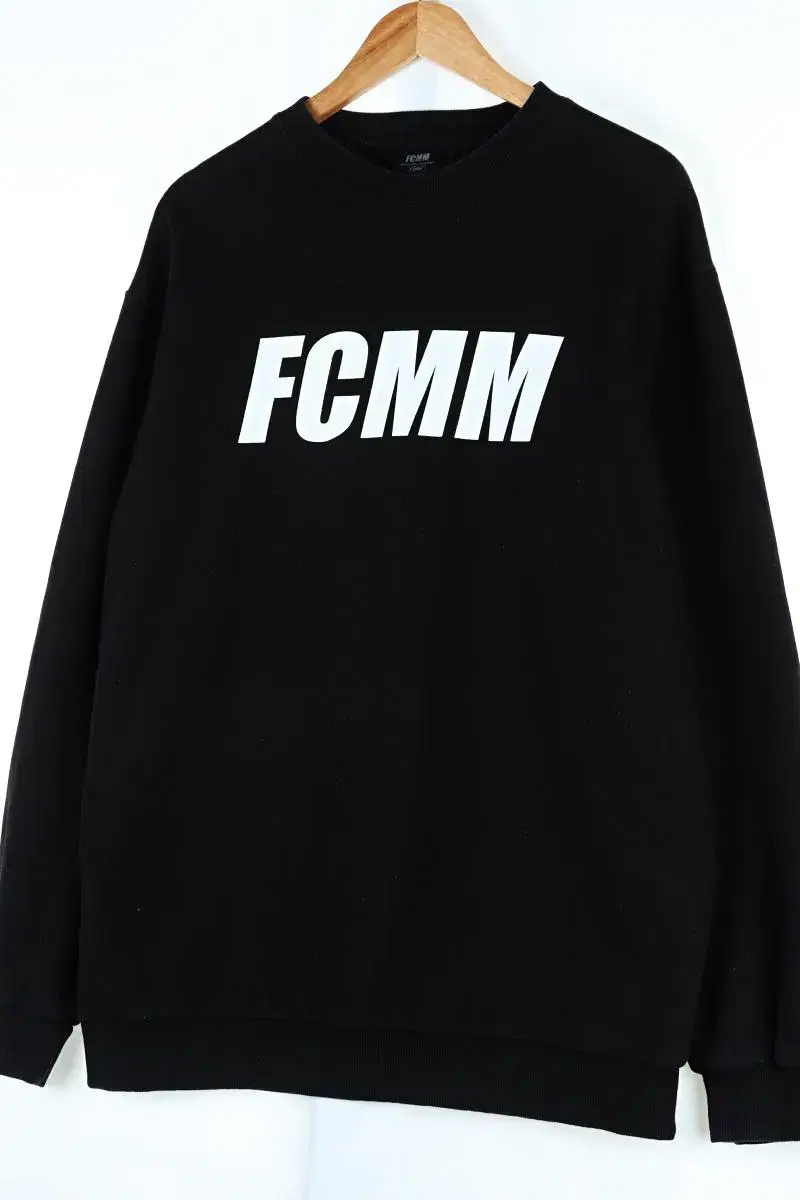 (XL) FCMM 맨투맨 티셔츠 블랙 기모 올드스쿨-A52A