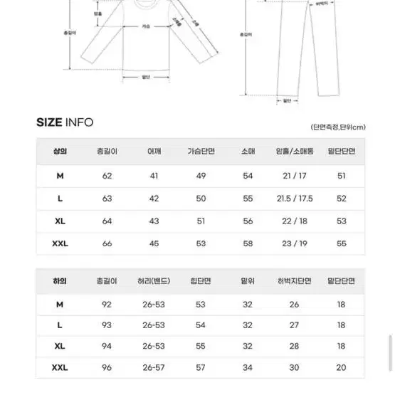 체크 잠옷 상하 세트