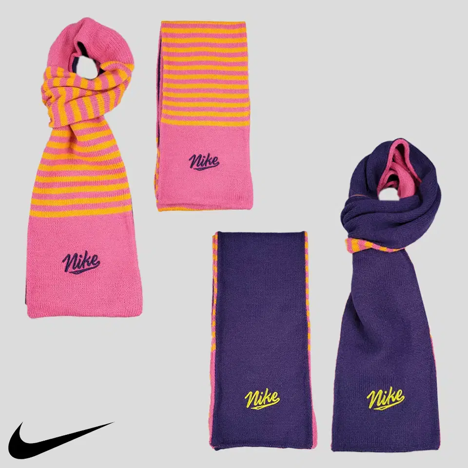 Nike Pink Orange Stripe Reversible Purple Violet Wool Mixed Old School Non