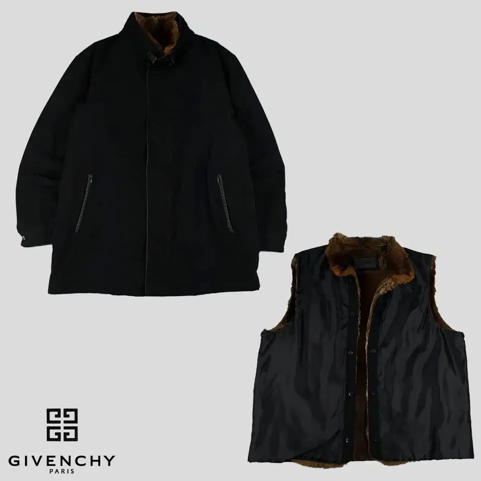 Givenchy 00S Black calfskin-blend lining neckBijou windbreaker XL