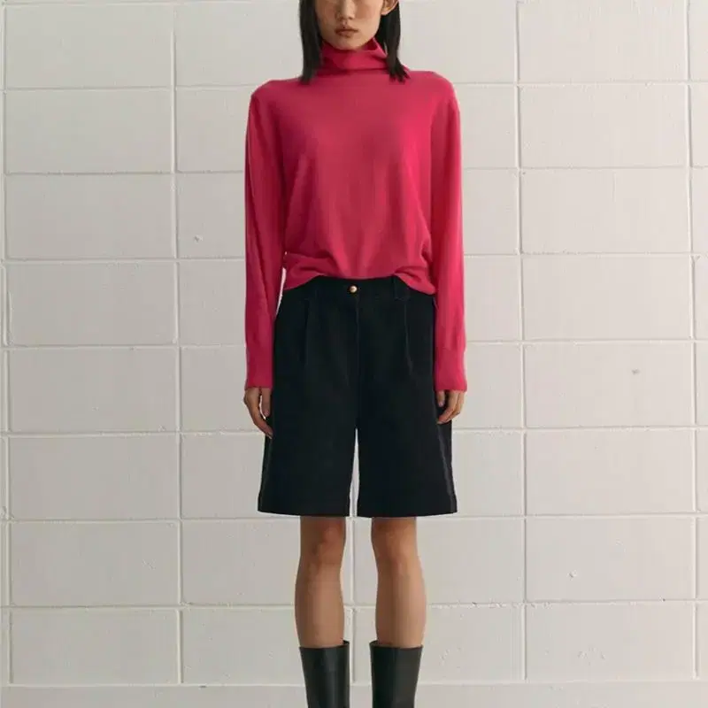 (새상품) 시엔느 Merino Wool Turtleneck_Magenta