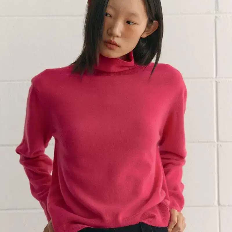 (새상품) 시엔느 Merino Wool Turtleneck_Magenta