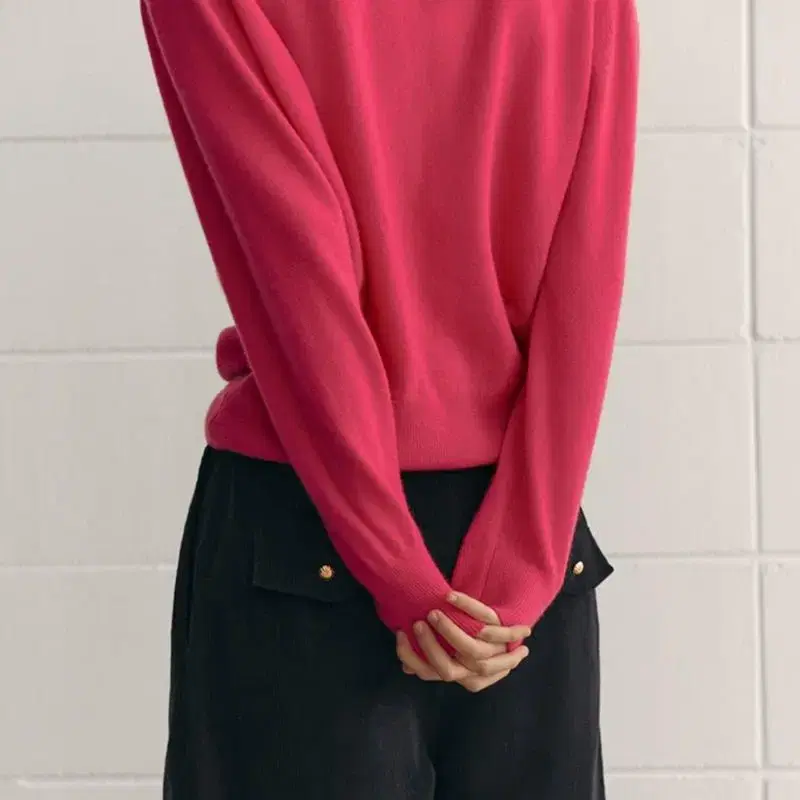 (새상품) 시엔느 Merino Wool Turtleneck_Magenta