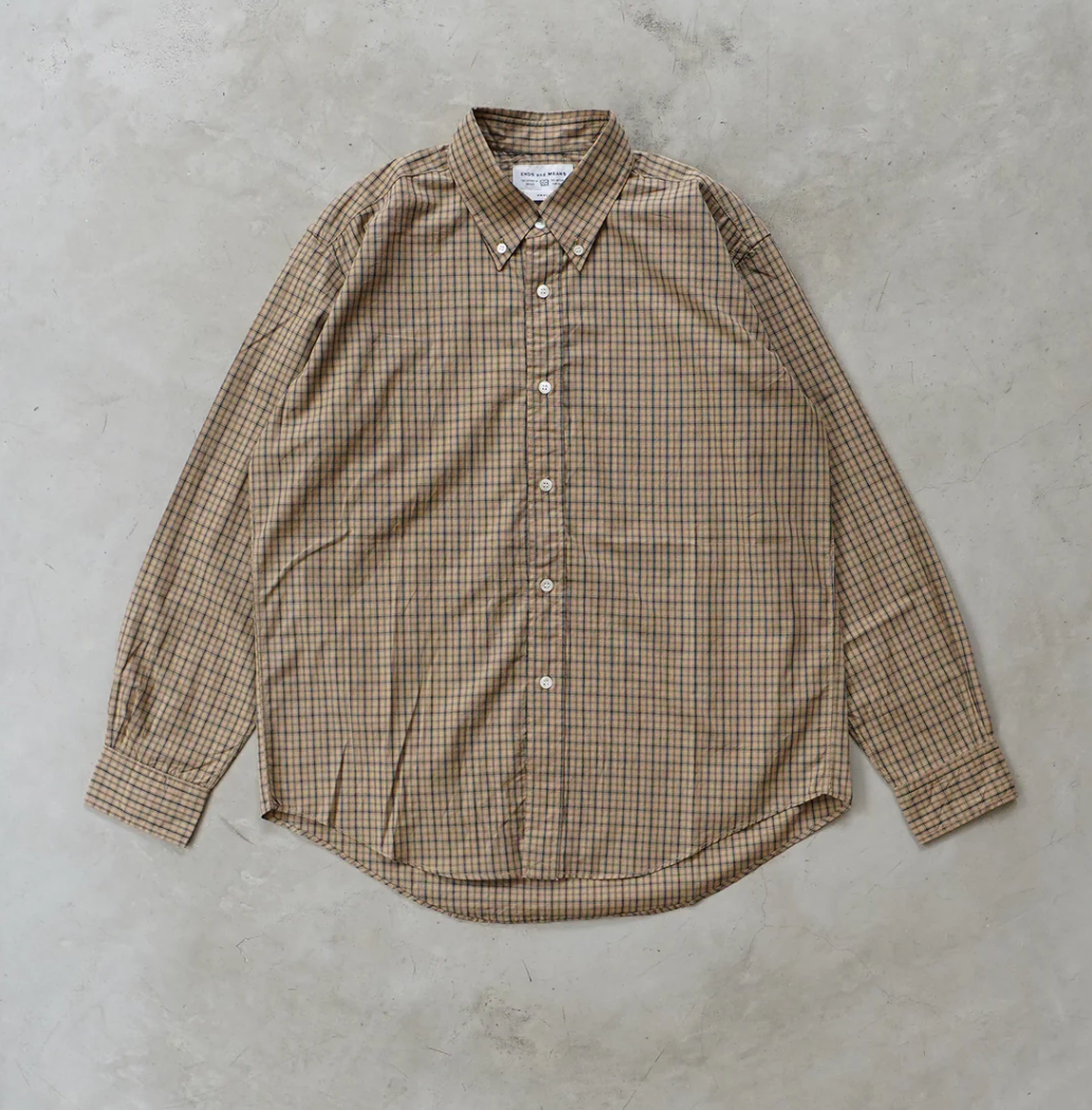 ENDS AND MEANS Ends and Means B.D checked cotton shirt