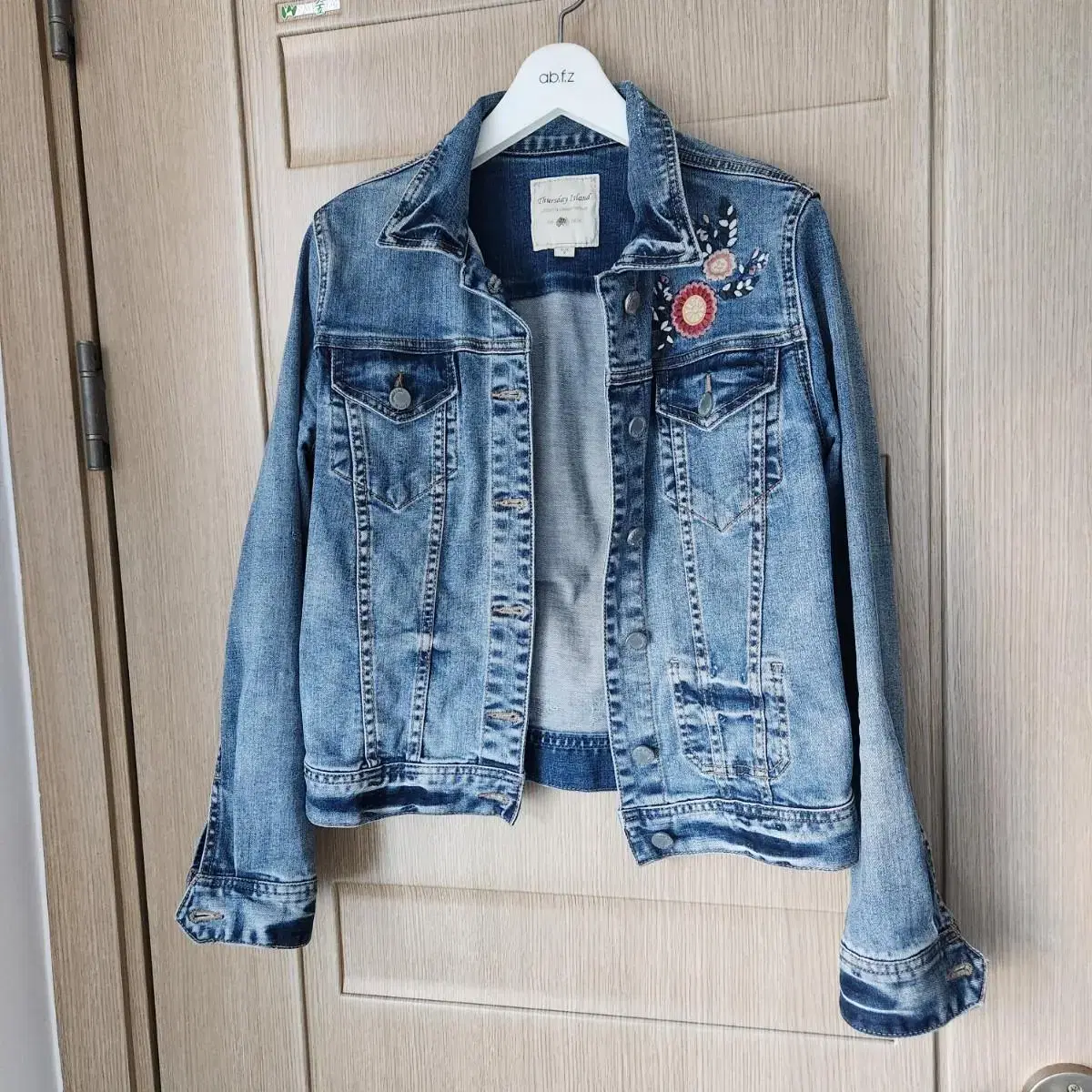 ThinsDay Island JeansJacketSize Basic DenimJacket EmbroideryPoints