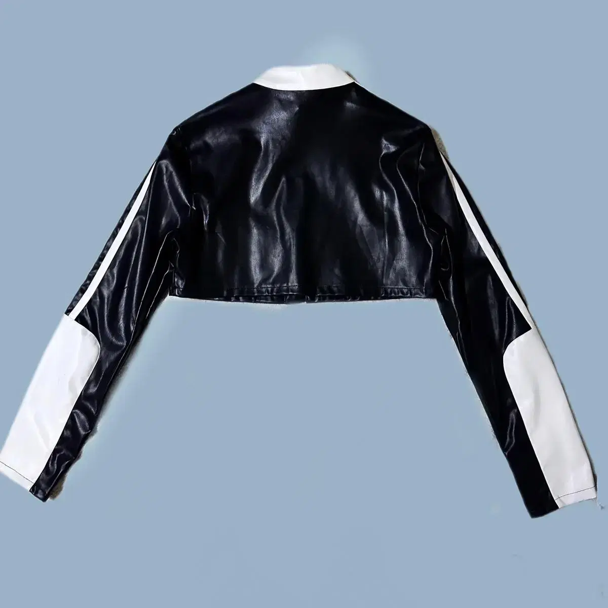 Rscing girl crop leather jacket