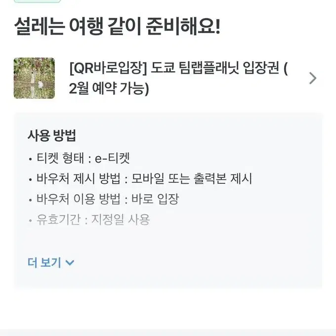 도쿄 팀랩플래닛 2장 판매