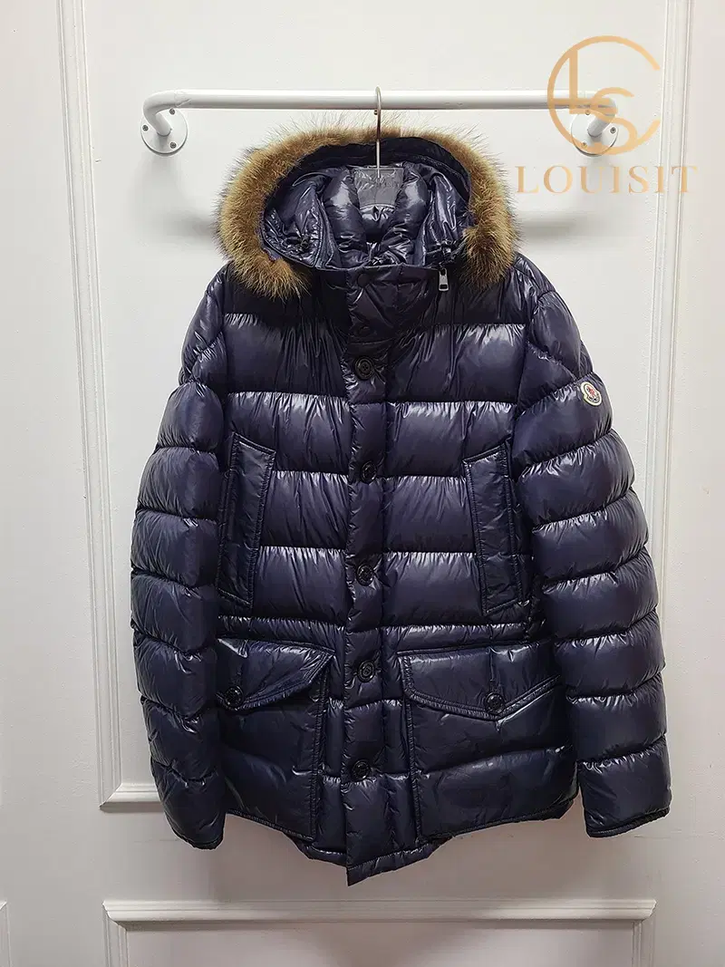 [4] Moncler Navy Glossy Raccoon Fur Clooney Padded Jumper