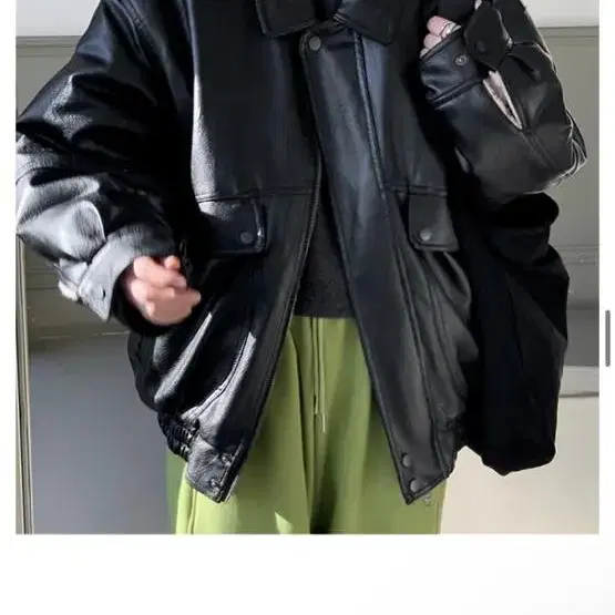 어리틀빗 talk leather blouson jk 레더자켓