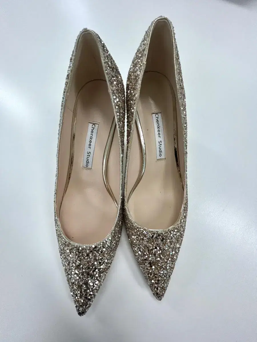 Wedding Shoes Glitter Heel (Gold)