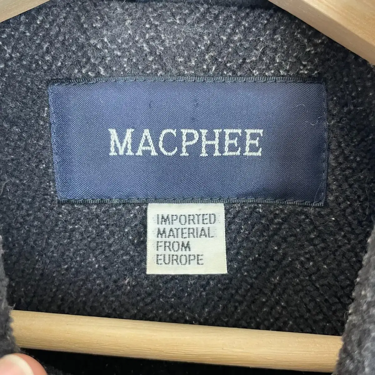 MACPHEE 헤링본 빅포켓 후드 코트