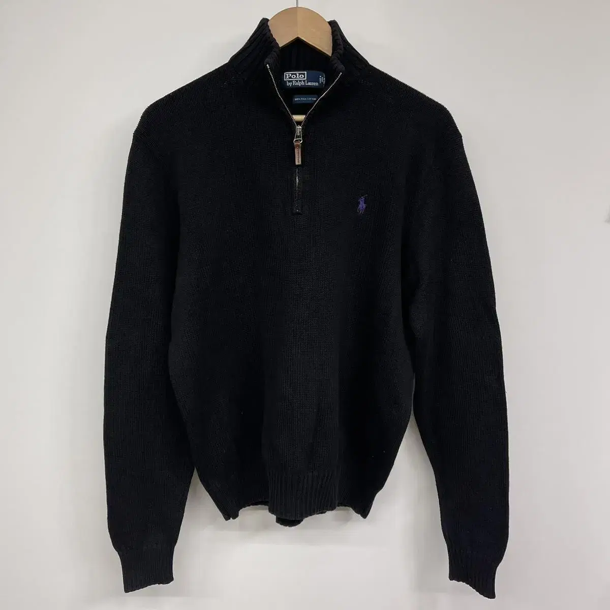 [Polo] Purple Pony Pima Cotton Knit Half-Zip (XL)