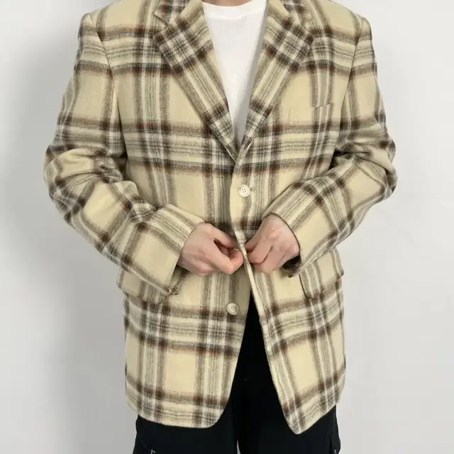 Vintage Check Wool Tailored Jacket