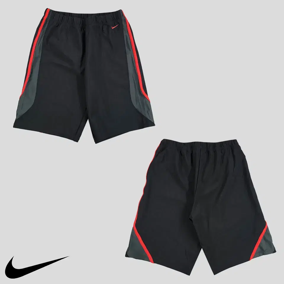 Nike JP Black Charcoal Red Sideline Swoosh Banded Jersey Vahn Half Pants