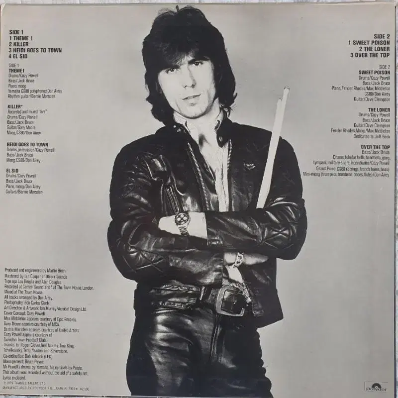 COZY POWELL LP 2장(일본초반) CD2장