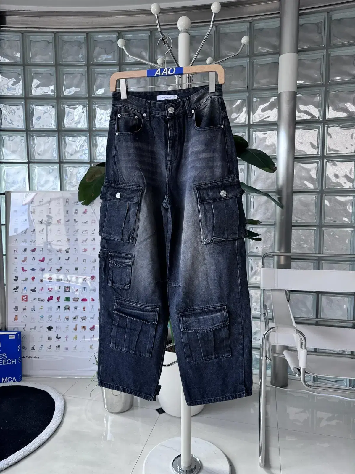 푸블럭스 스토어 워시 카고 데님publux store wash cargo