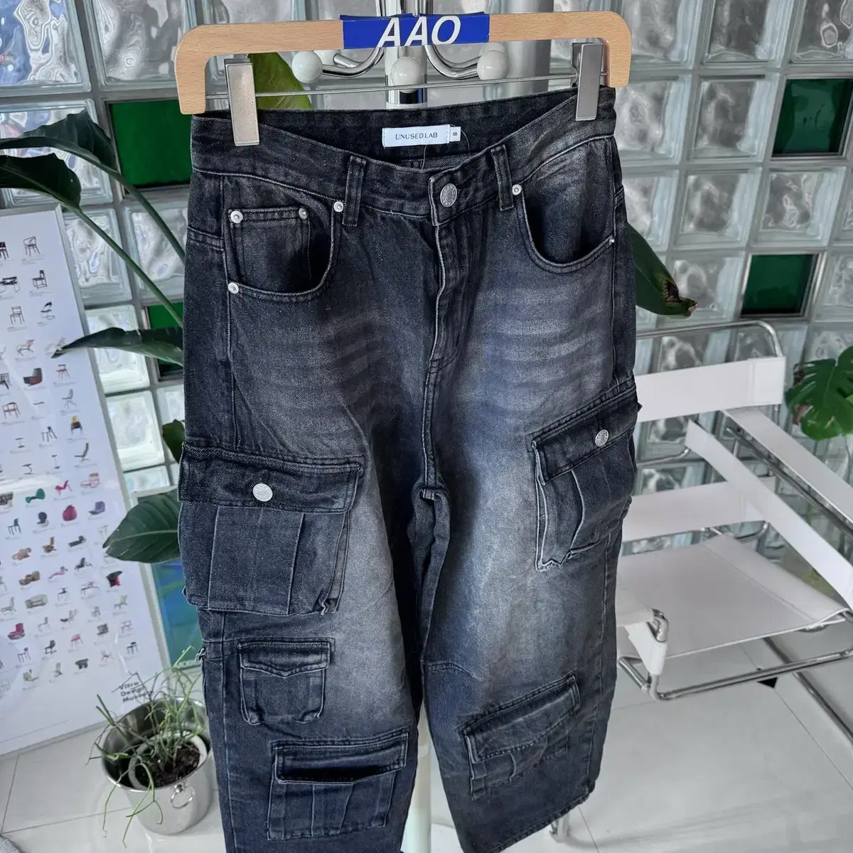 푸블럭스 스토어 워시 카고 데님publux store wash cargo