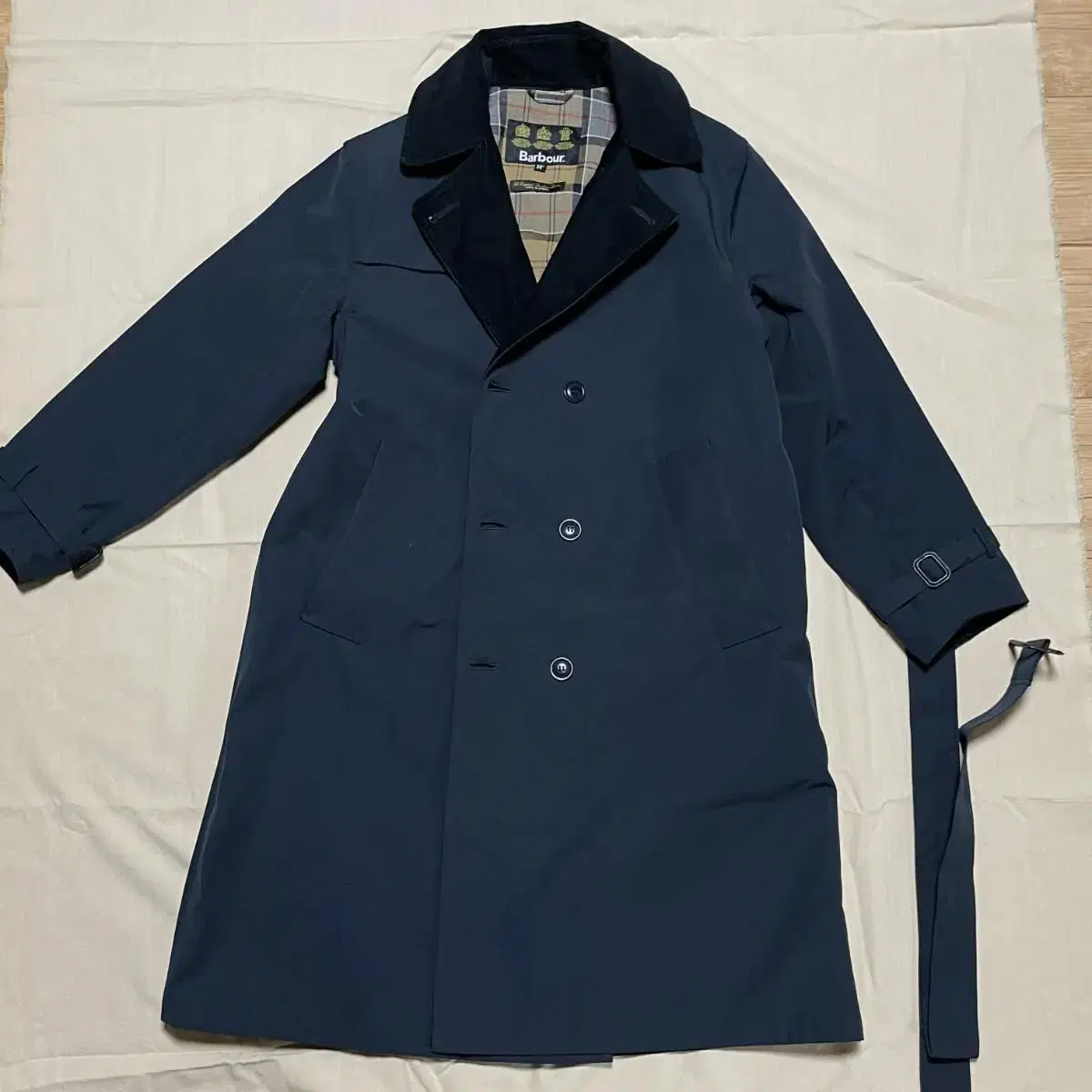 Barbour 2 Layers Non-Waxed Trench Coat Charcoal