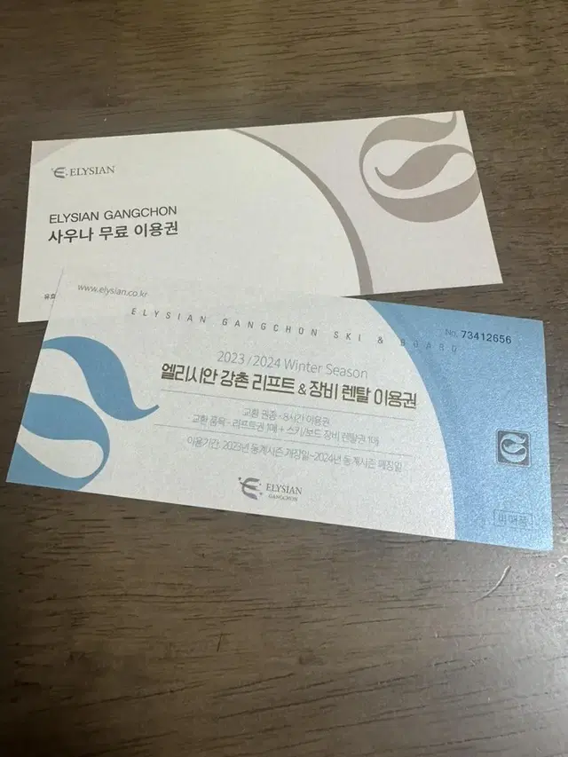 엘리시안 강촌 리프트&장비렌탈 이용권+사우나 한 세트