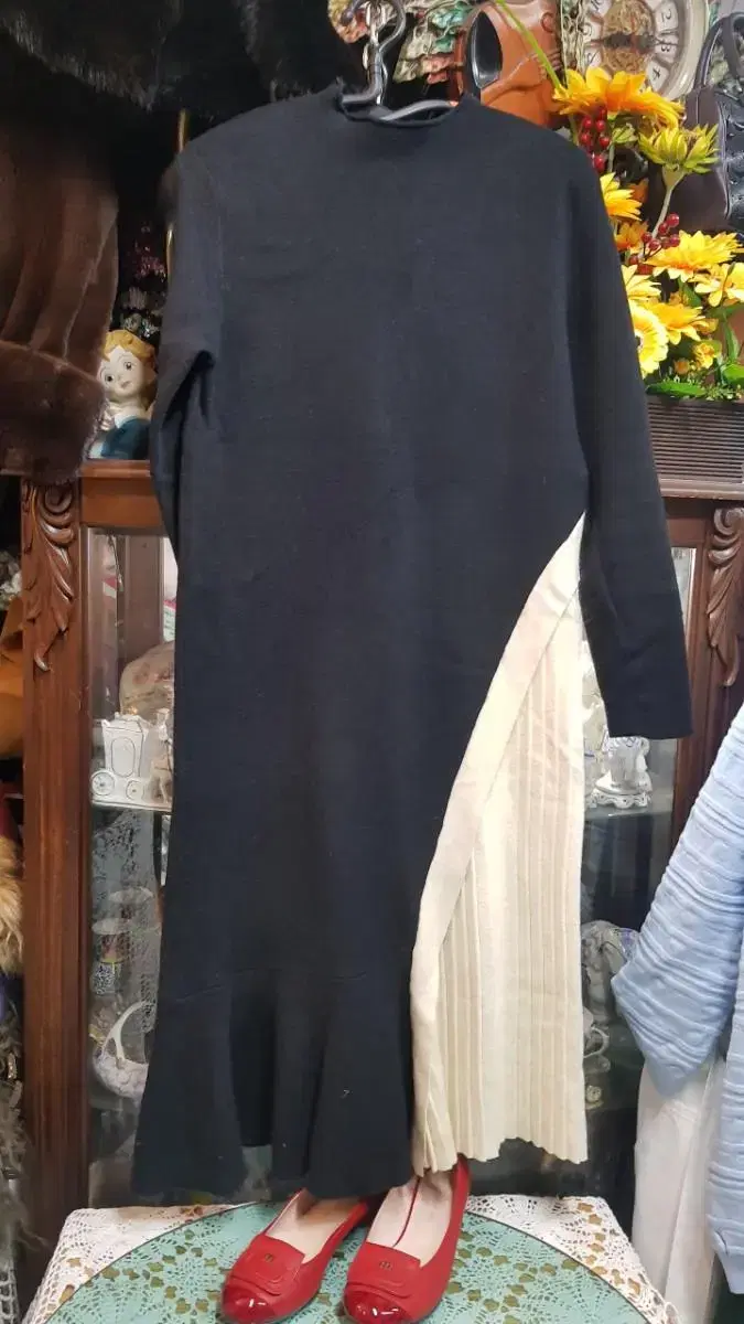 High-end wool knit long dress