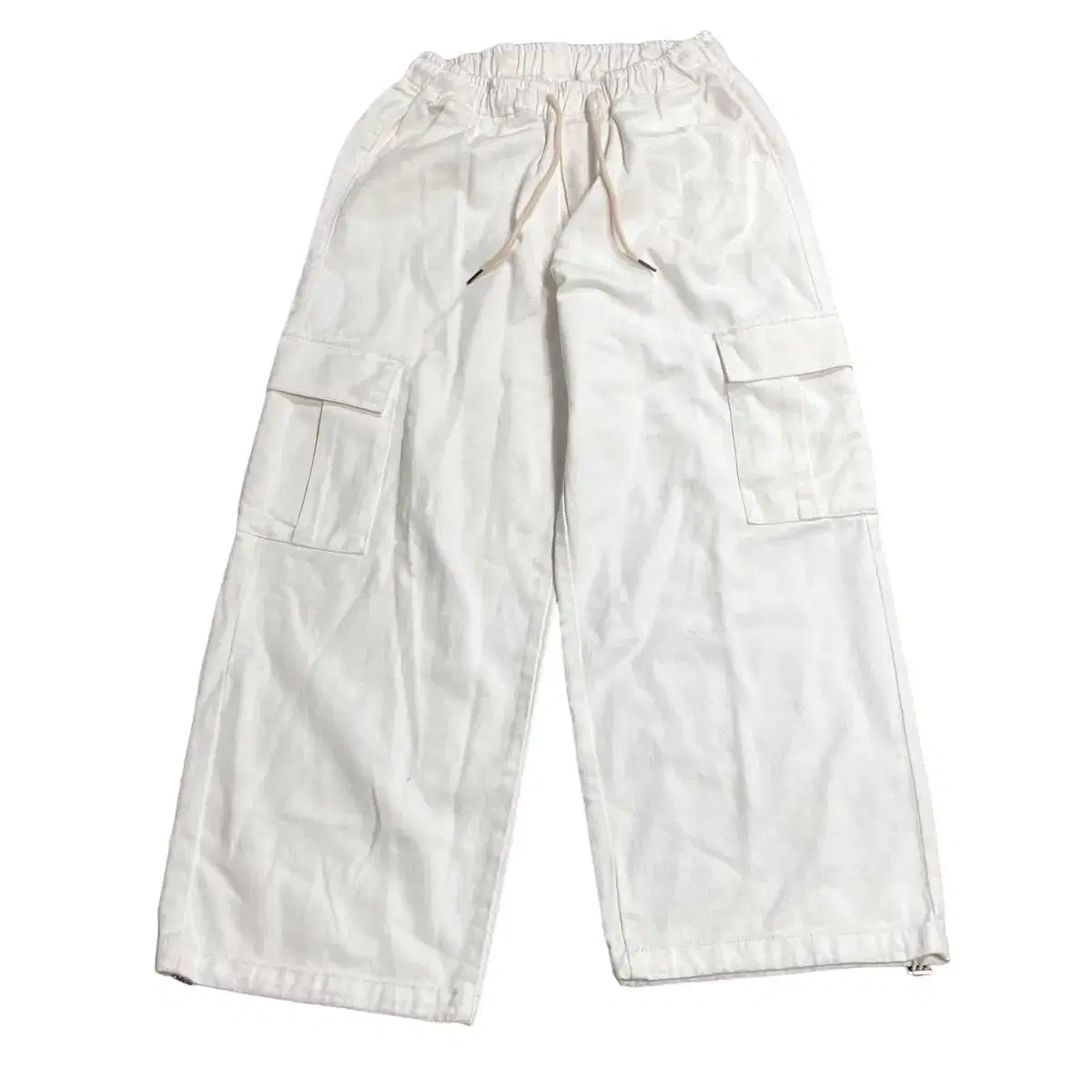 White cotton cargo balloon pants 30